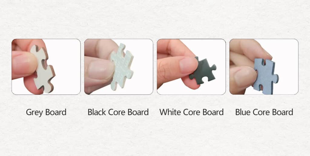 Cross-Sections of Different Puzzle Materials